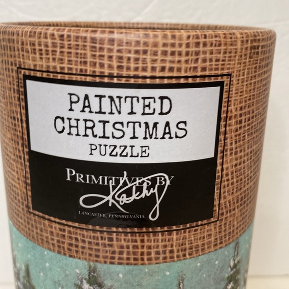 Painted Christmas 1,000 Piece Jigsaw Puzzle Red Truck Primitives By Kathy - Picture 2 of 4